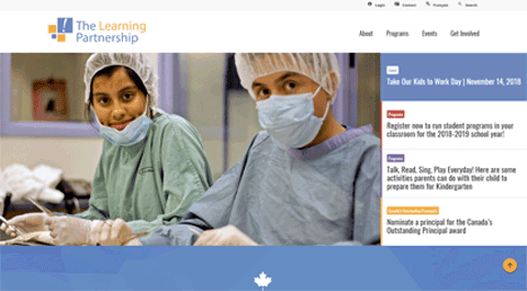 the learning partnership Website Screenshot