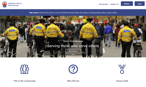 Toronto police association screen shot
