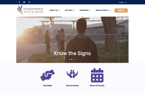 schizophrenia society Website Screenshot
