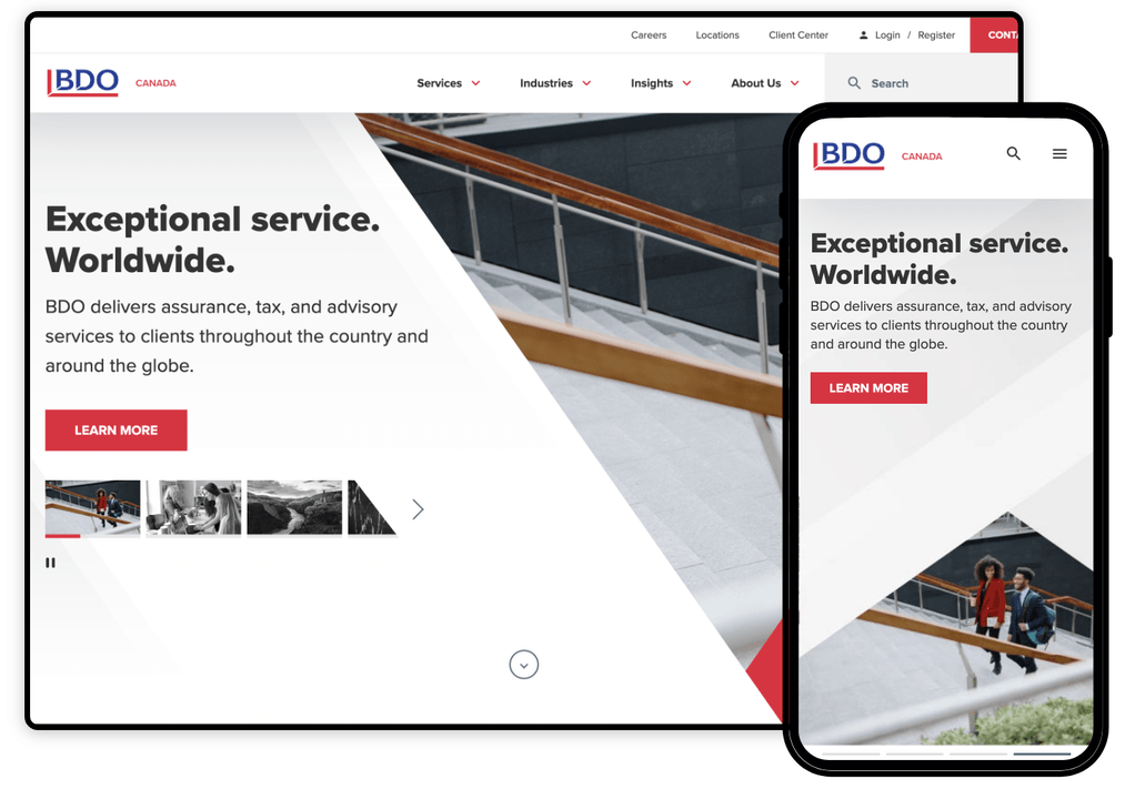 BDO Homepage website design