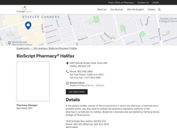 pharmacy details