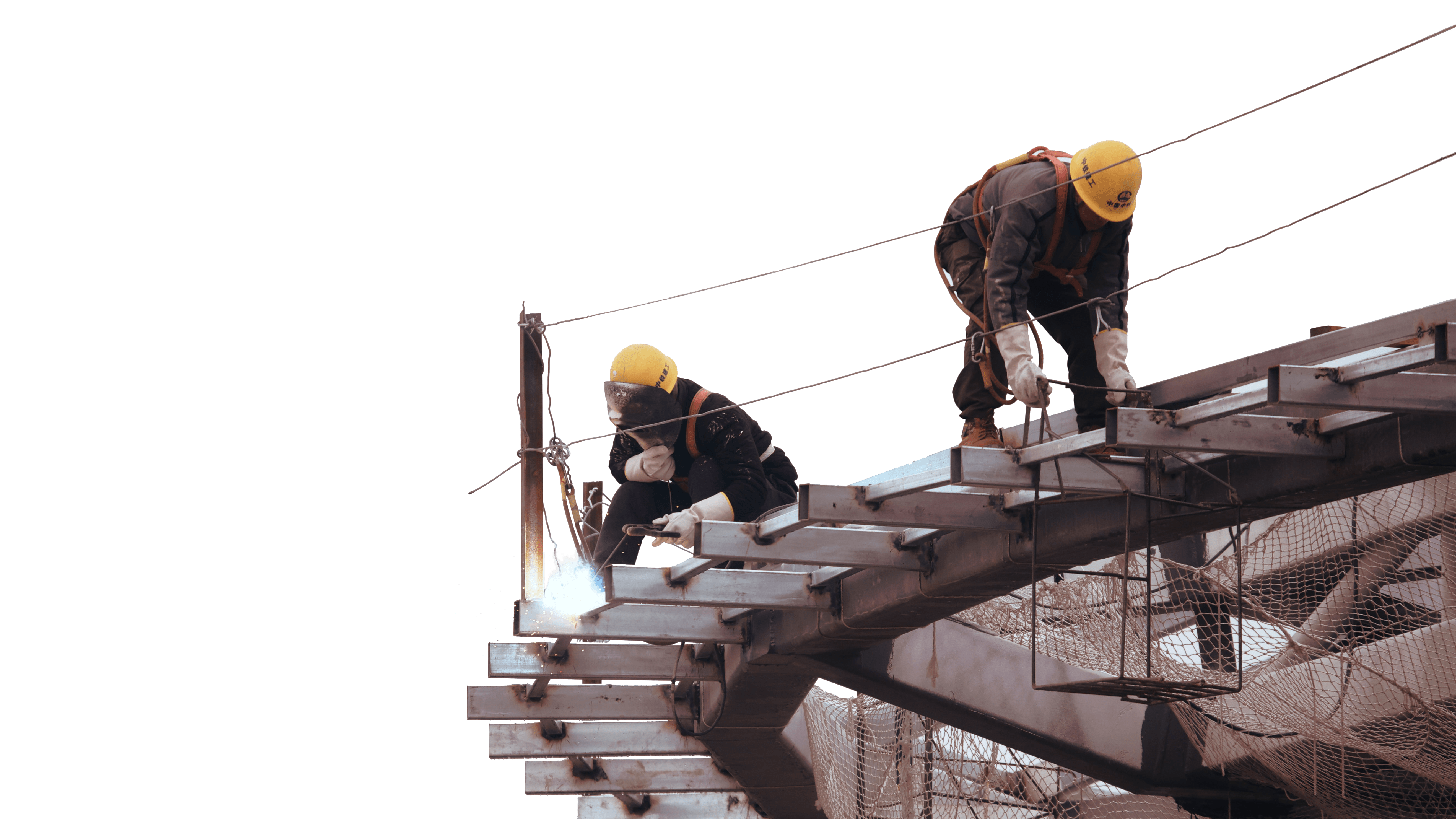 construction workers welding