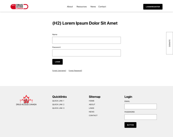 login wireframe