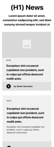 News mobile wireframe