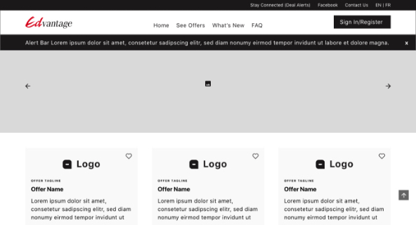 Homepage wireframe 1