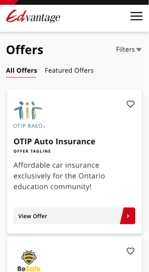 edvantage Offers Mobile design