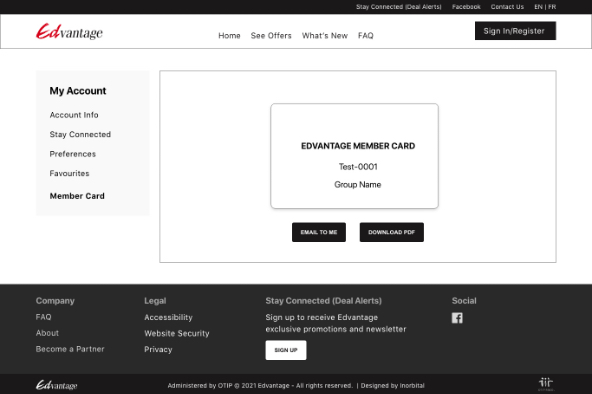 member card wireframe