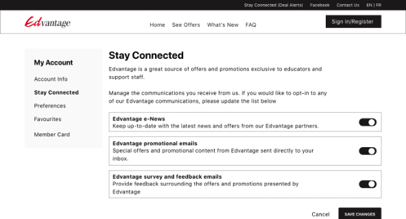 Stay Connected Wireframe