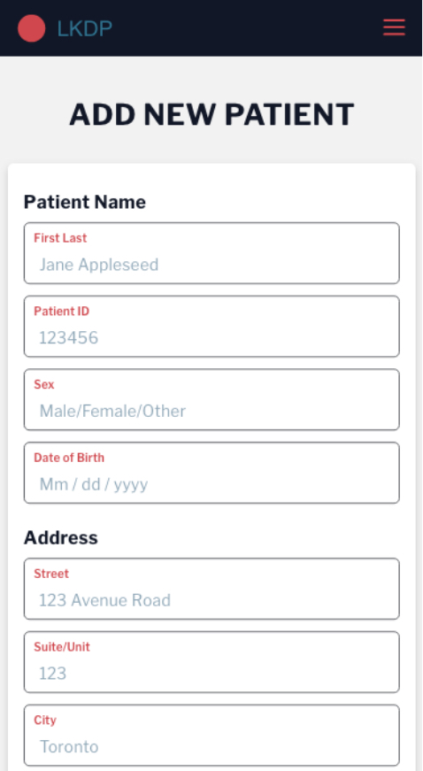 New Patient Design Mobile