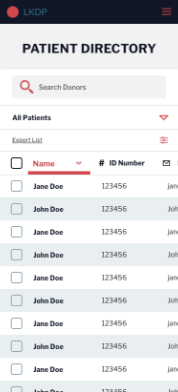 Patient Directory Wireframe Mobile