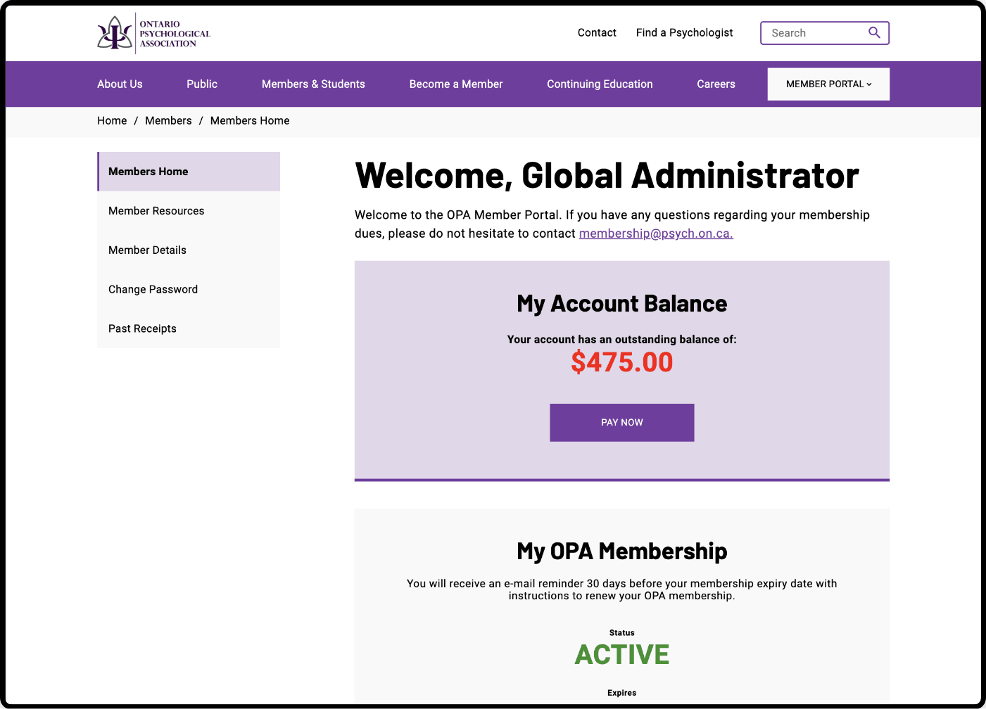 member management account balance