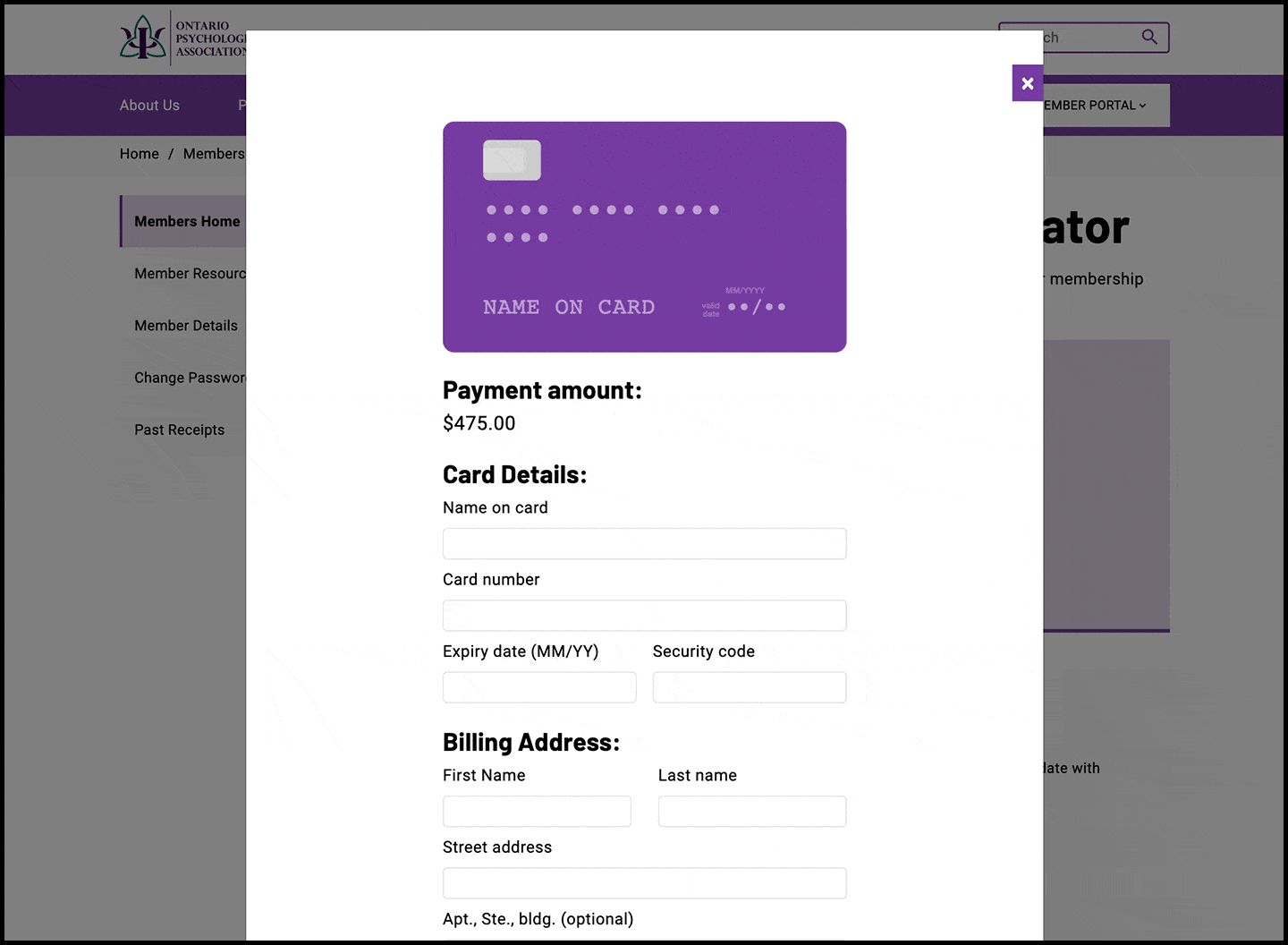 association member tools Payment