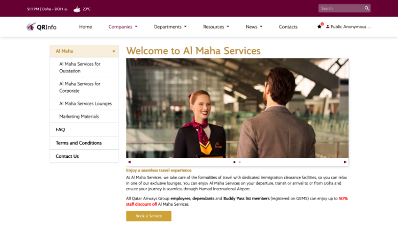 company page mockup
