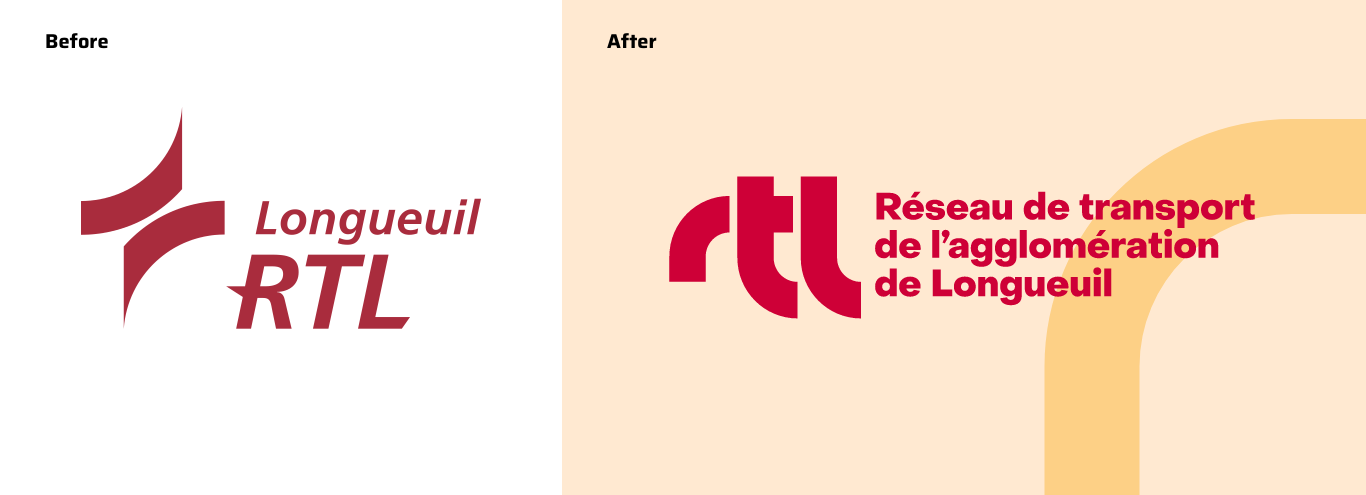 Before and After presentation of the RTL Logo