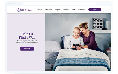 childhood cancer Canada non-profit website design