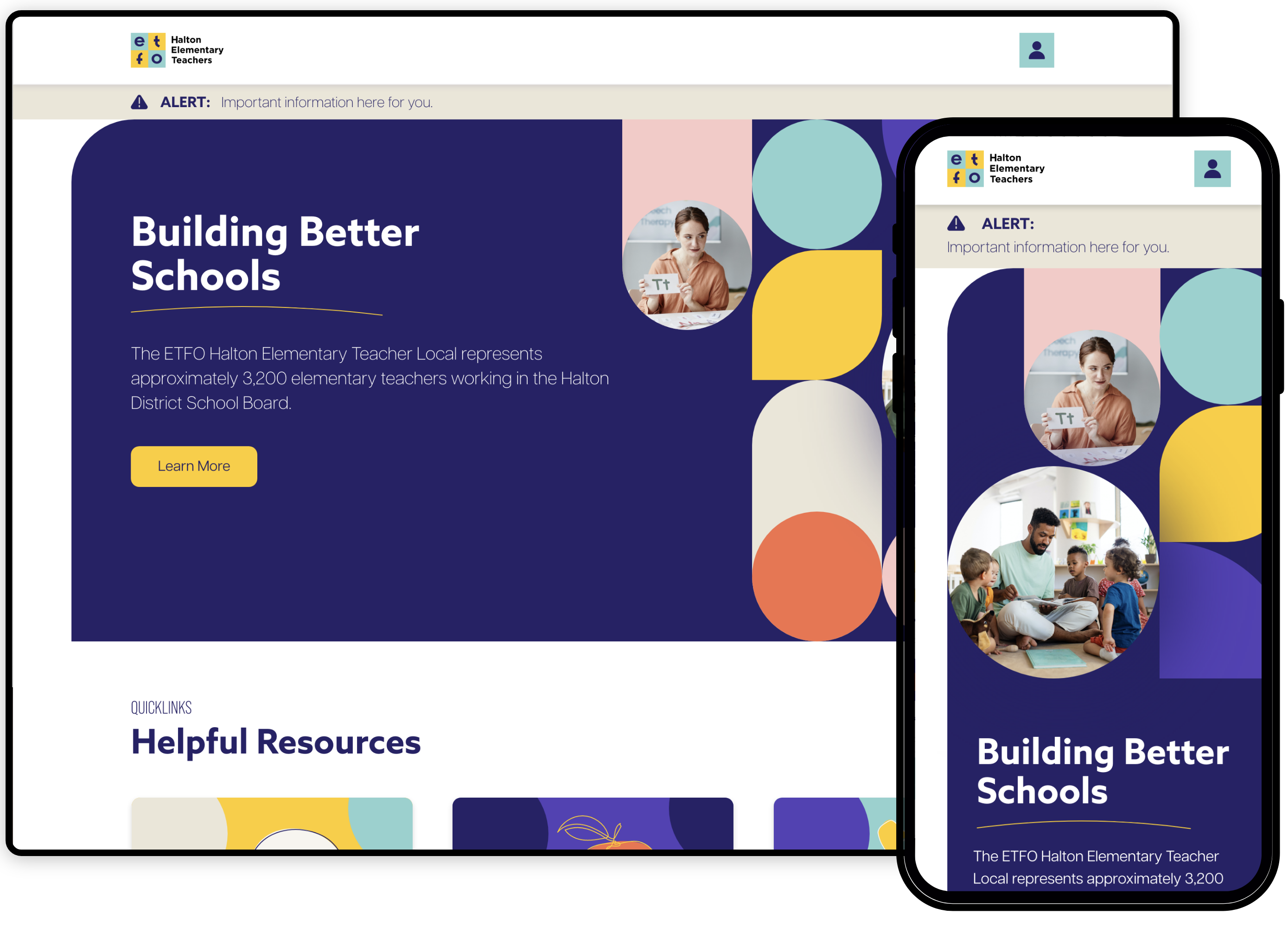ETFO Halton best website design