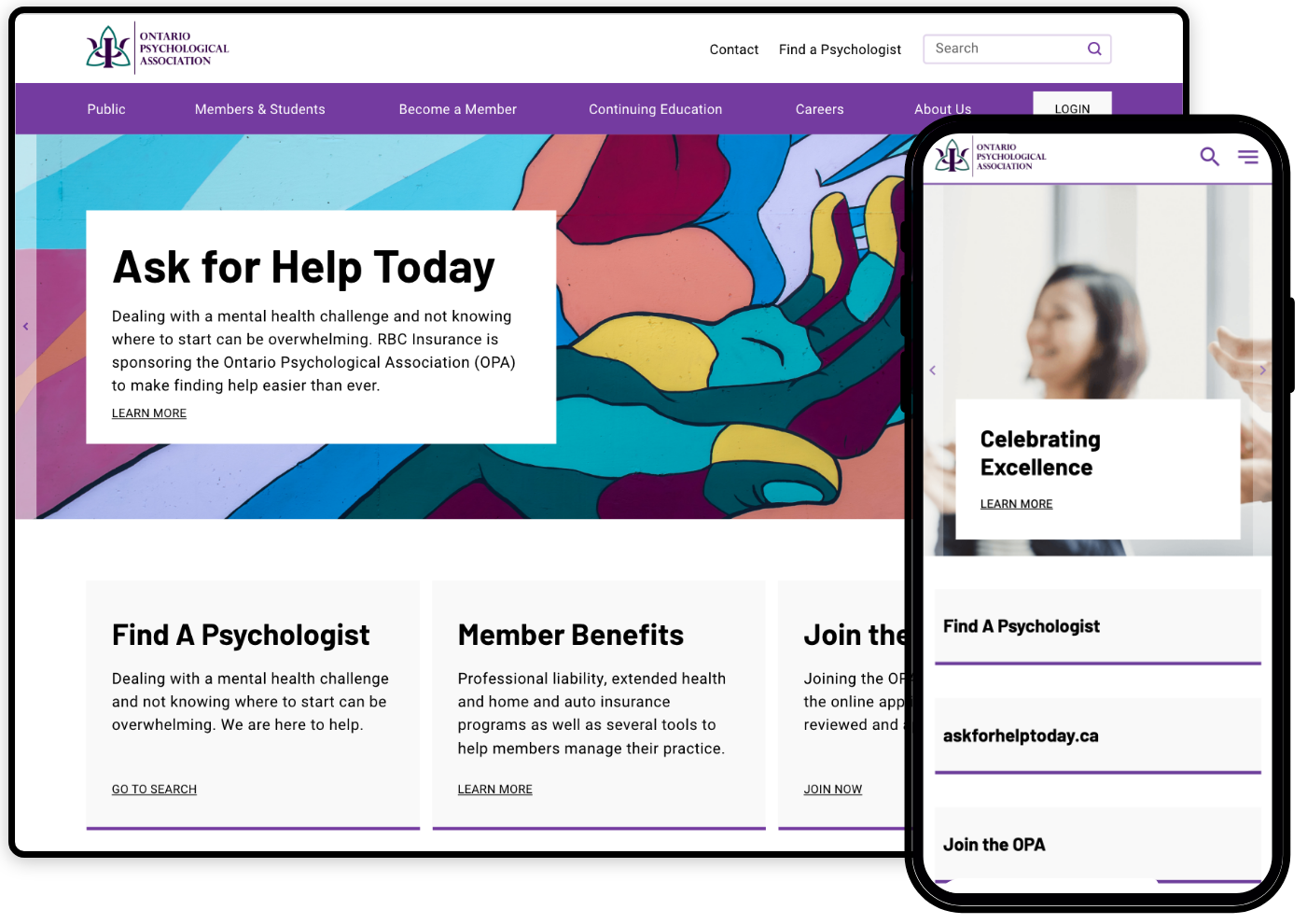 Ontario Psychological Association best website design