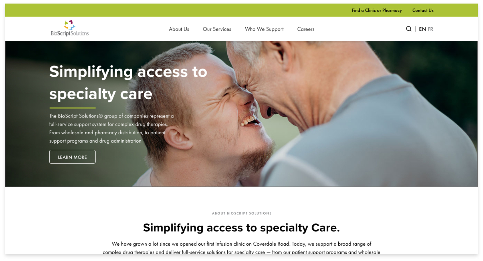 bioscript homepage design